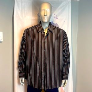 Concepts By Clairborne Striped Long Sleeve Button up Shirt Size XXL